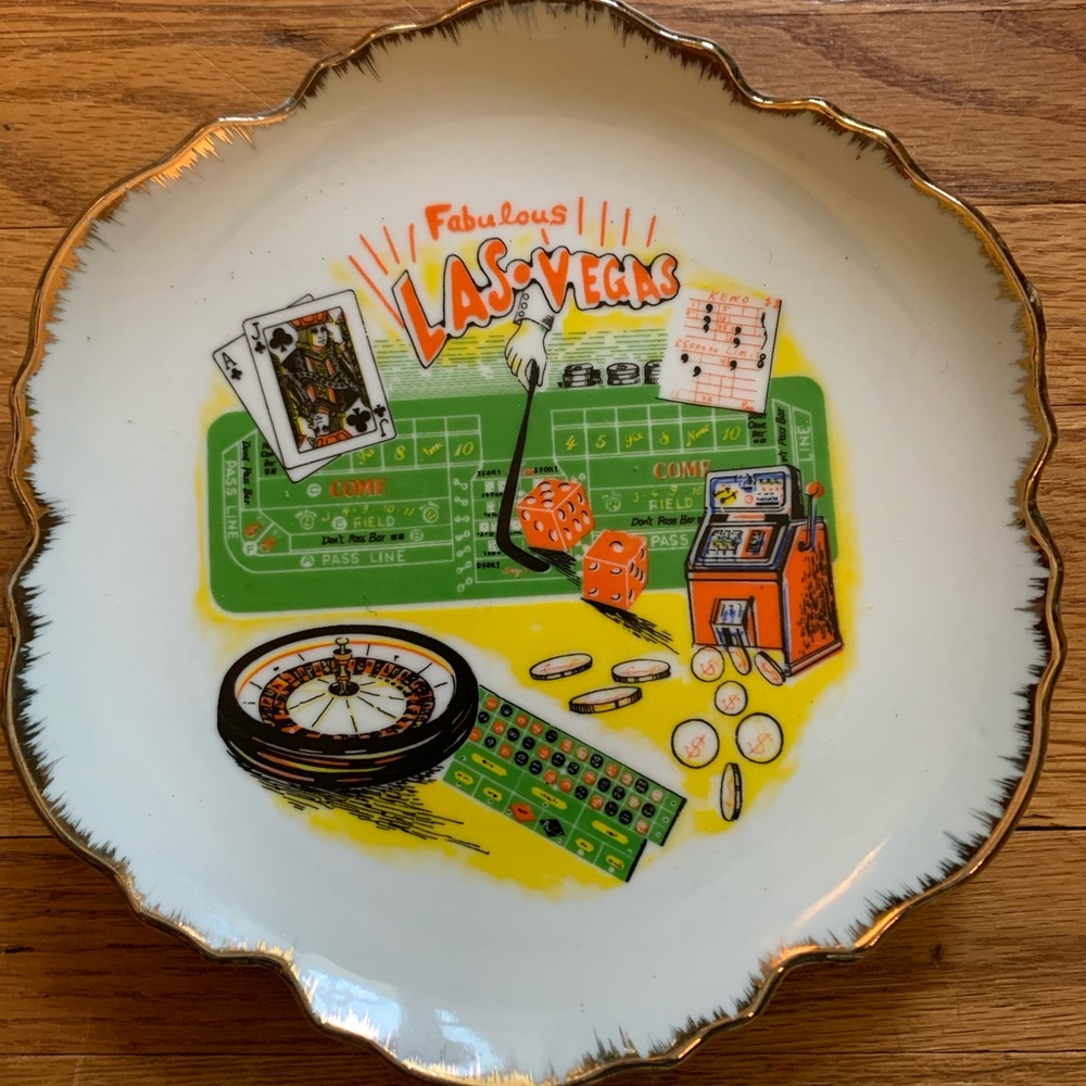 Vintage Las Vegas Souvenir Plate